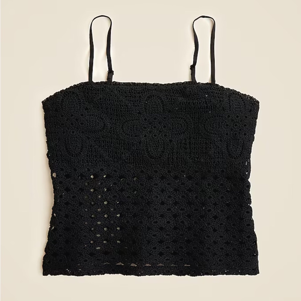 J. Crew Crochet Black Bandeau Tank Top